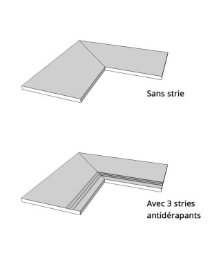 Margelle piscine angle 90 Novoceram Tablon naturel 29x120