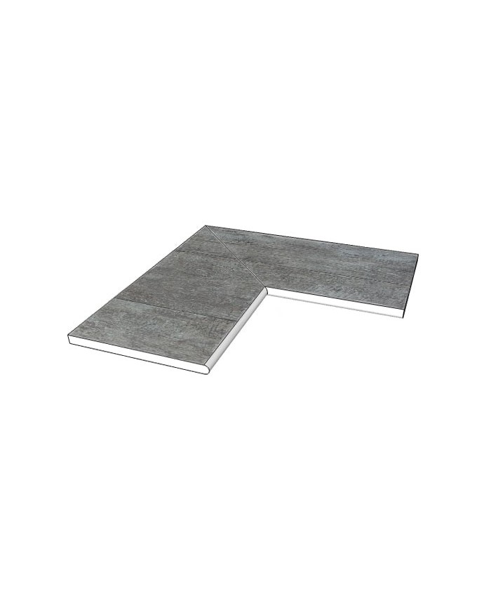 Margelle piscine angle 90 Novoceram Tablon gris 29x120