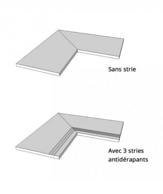 Margelle piscine angle 90 Novoceram Kobe calcite 29x60