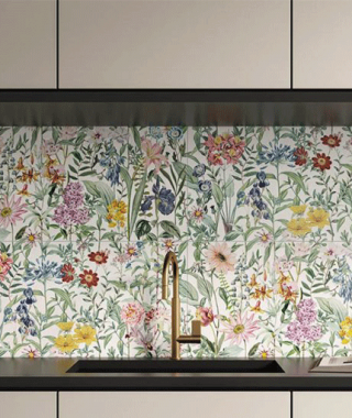 Carrelage Mural Novoceram Bloom Blanc 40x80 - imitation papier peint