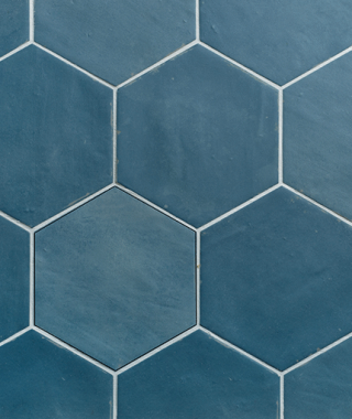 Carrelage intérieur sol et mur bleu  hexagonal Carmen Nomade Souk 13,9x16 hexagonal