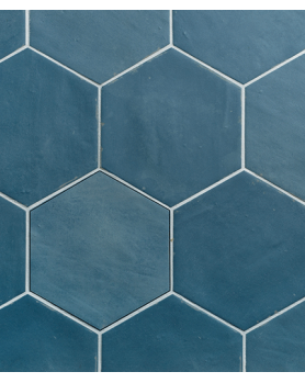 Carrelage intérieur sol et mur bleu  hexagonal Carmen Nomade Souk 13,9x16 hexagonal
