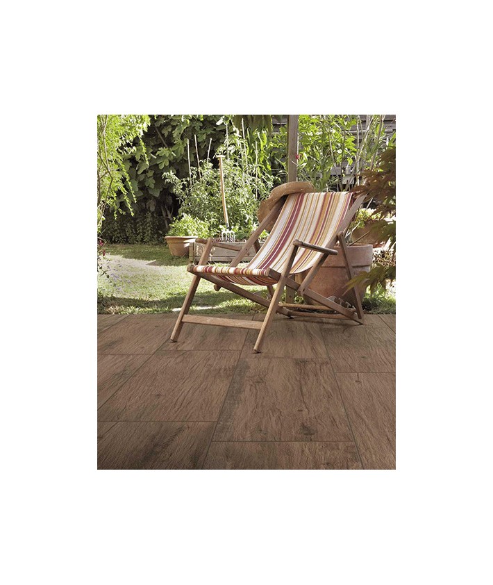 Carrelage terrasse 2cm imitation bois Ragno Woodmania Caramel (marron) 40x120