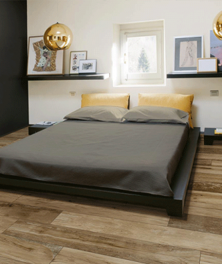 Carrelage sol et mur marron imitation bois Ragno Woodmania Caramel 20x120