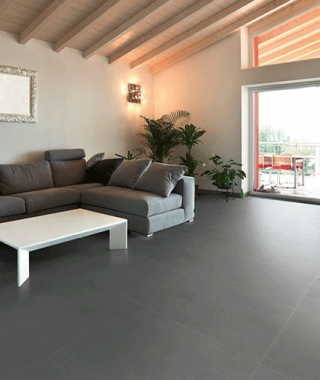 Carrelage intérieur effet béton Terratinta Betontech 60x60 rectifié mat - gris foncé