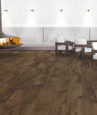 Carrelage marron foncé aspect bois Sil Ceramiche Nature 20x120 rectifié