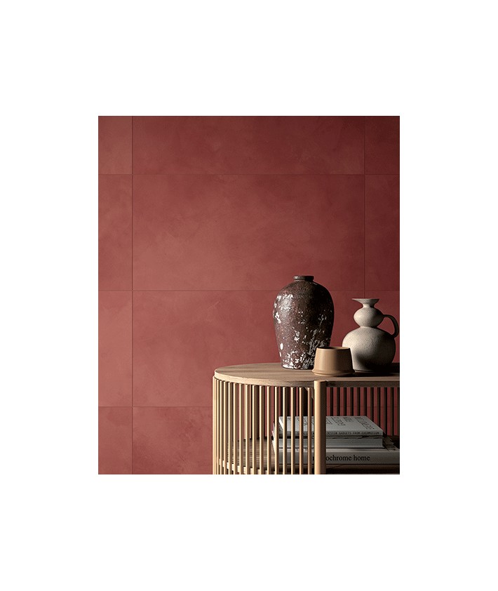 Carrelage rouge pour mur et sol effet béton Mirage Clay Grace 40x80