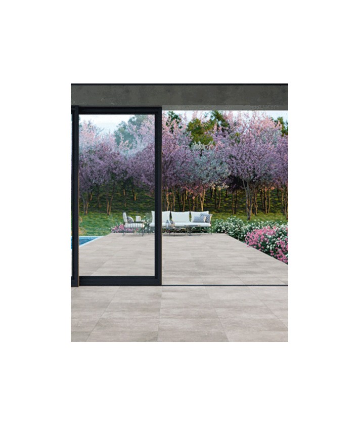 Carrelage terrasse gris effet ciment 2cm Tuscania Grey Soul Mid 61x61