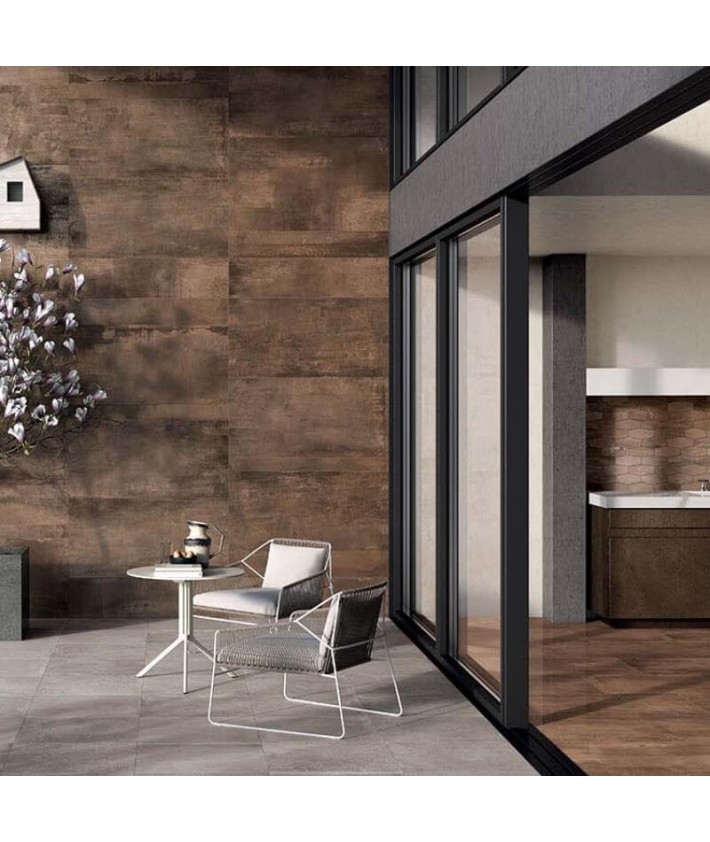 Carrelage imitation métal Abk Interno 9 rust rectifié 60x120 Carrelage imitation métal Abk Interno 9 rust rectifié 60x120