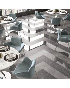 Carrelage imitation marbre Abk Sensi rectifié poli pietra grey 30x60