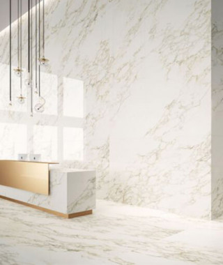Carrelage sol effet marbre blanc Italgraniti experience calacatta gold 30x60 matt