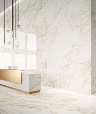 Carrelage sol effet marbre blanc Italgraniti experience calacatta gold 30x60 matt