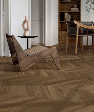 Carrelage Chevron Marron Effet Bois Marca Corona Elisir Royal Castano