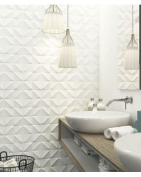 Faïence décor APE Silk Toll blanc 40x120 rectifié