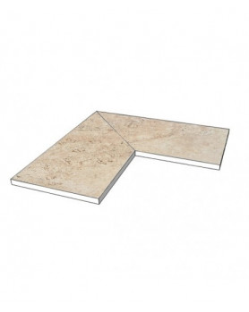 Margelle Piscine 2cm Angle 90 Beige Effet Travertin Supergres Astrum Ivory