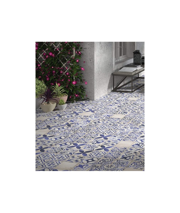 Carrelage Décor Blanc Effet Ciment Carmen Village Rancho Blue Carrelage Décor Blanc Effet Ciment Carmen Village Rancho Blue