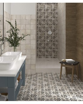 Carrelage Décor Blanc Effet Ciment Carmen Village Iruela Black