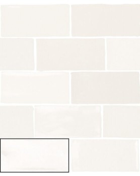 Faïence Blanche Effet Ciment Carmen Fado White 6.5x13