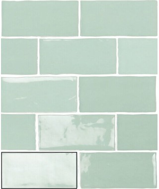 Faïence Verte Effet Ciment Carmen Fado Acqua 6.5x13