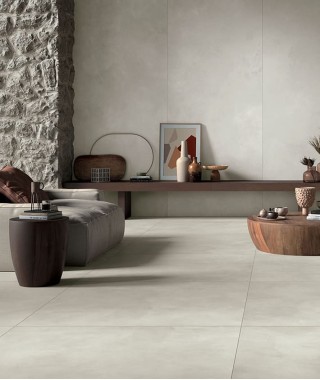 Carrelage gris clair imitation béton Mirage Clay Calm 80x80