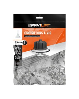 Sachet de 250 Croisillons Autonivelants à Vis 1.5mm en I Pavilift