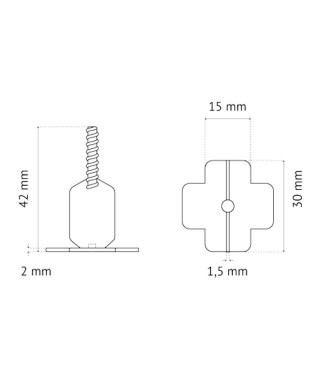 Sachet de 250 Croisillons Autonivelants à Vis 1.5mm en I Pavilift