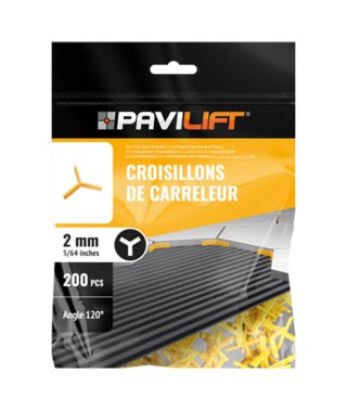 Sachet de 250 Croisillons Classiques 2mm en Y 120° Pavilift