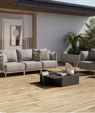 Carrelage Extérieur Effet Bois et Béton Ceramica Rondine Infusion 40x120