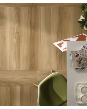 Photo d'ambiance carrelage effet bois Life teinte oak 2