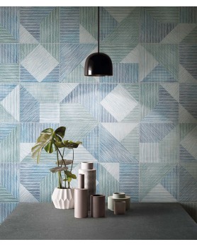 Carrelage decor ABK Play String bleu 20x20