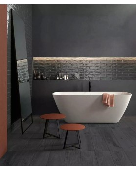 Carrelage mural ABK Crossroad Brick noir 7.5x30