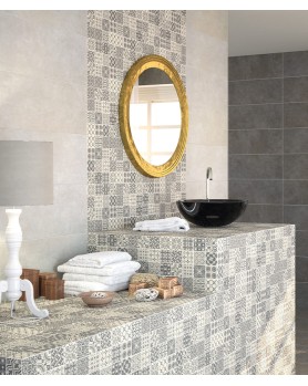Mosaïque effet carreaux de ciment gris