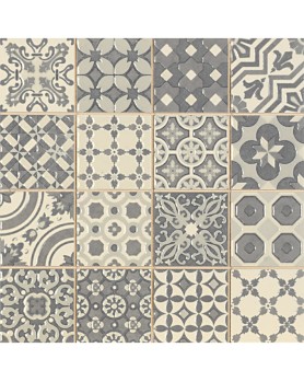 Mosaïque effet carreaux de ciment gris