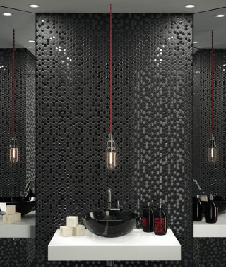 Mosaïque hexagonale en verre recyclé Dune