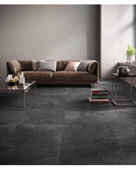 Carrelage effet ardoise ardesia nera Stonewrk Supergrès