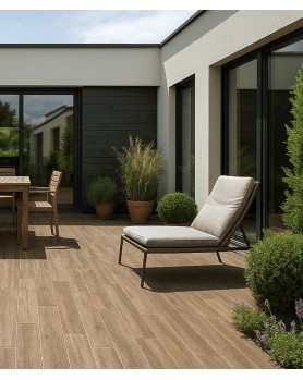 carrelage d'une belle terrasse en effet bois