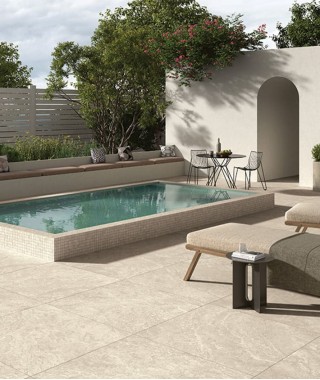 Dalle terrasse ivoire Roma Cross Cut Castelvetro