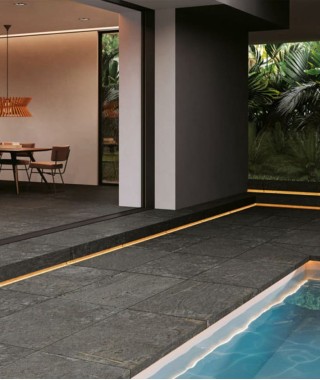 Carrelage extérieur terrasse imitation pierre Losa Novoceram