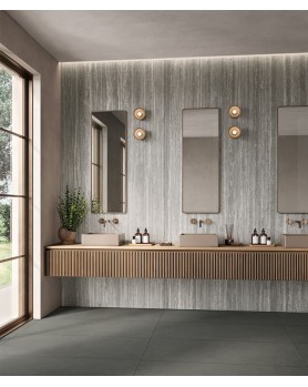Carrelage effet travertin gris Elysian EY08 Travertino Dark Mirage