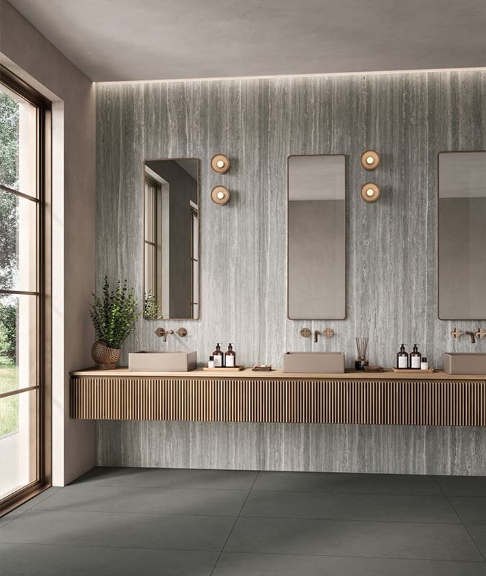 Carrelage effet travertin gris Elysian EY08 Travertino Dark Mirage Carrelage effet travertin gris Elysian EY08 Travertino Dark Mirage