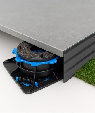 Bordure terrasse sur plot anthracite