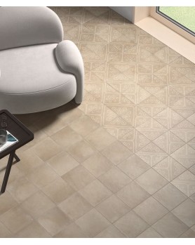 Carrelage effet ciment Ares decor taupe Equipe
