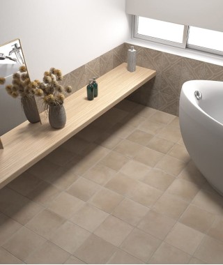 Carrelage effet ciment Ares taupe Equipe