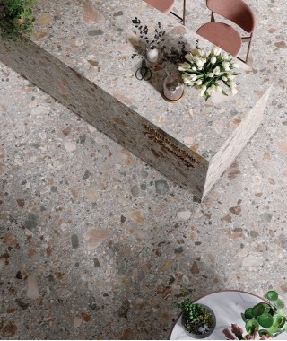 Carrelage intérieur terrazzo gris RR09 Grus Norr Mirage