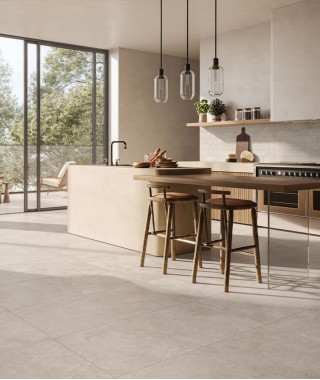 Carrelage intérieur aspect béton Thera Novoceram ivoire