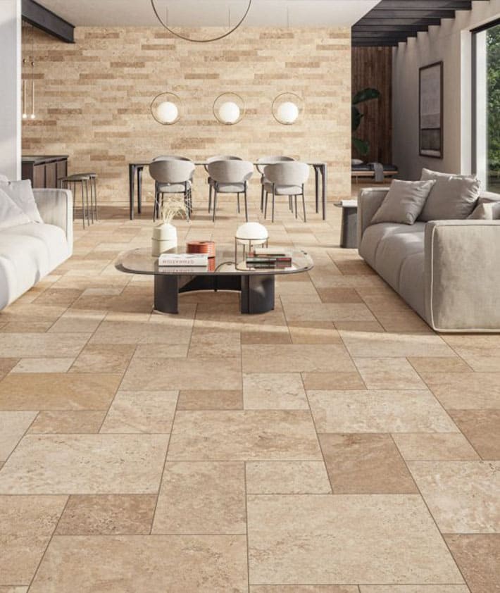 Carrelage effet pierre multiformats Tiber Novoceram