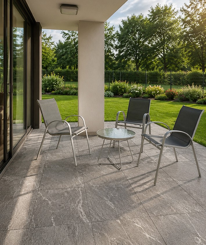 carrelage terrasse gres ceram effet pierre naturelle