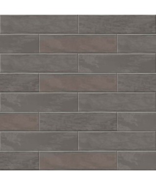 Carrelage mural ABK Crossroad Brick gris foncé 7.5x30