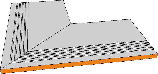 margelle angle externe strie bord rectiligne