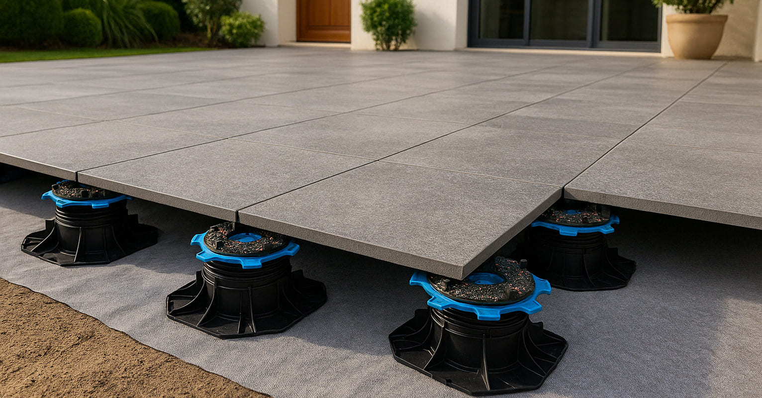 Les plots pour la terrasse